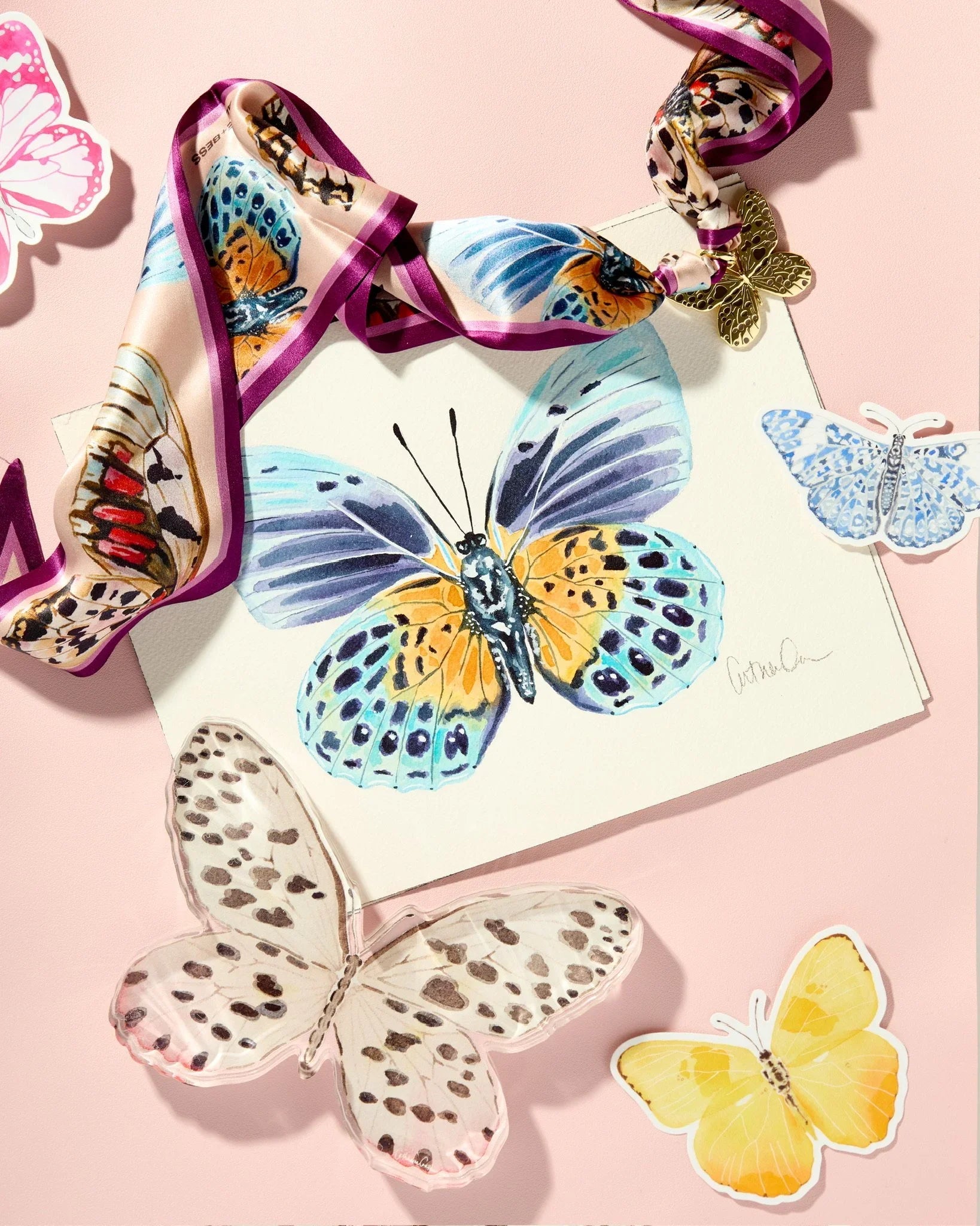 Butterfly Scarf Necklace Set