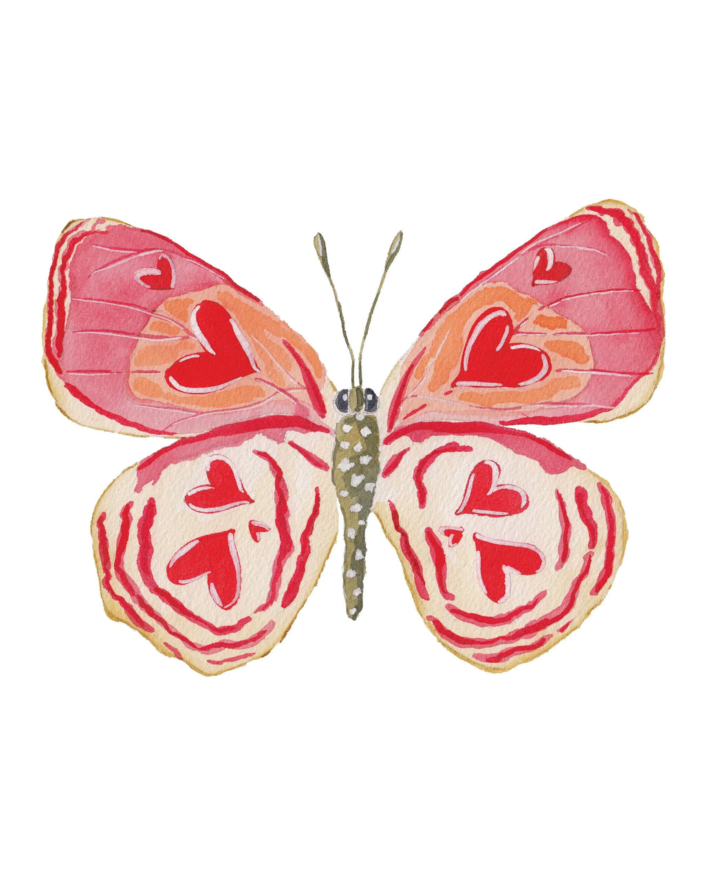 Heart Butterfly Acrylic Art Block Large