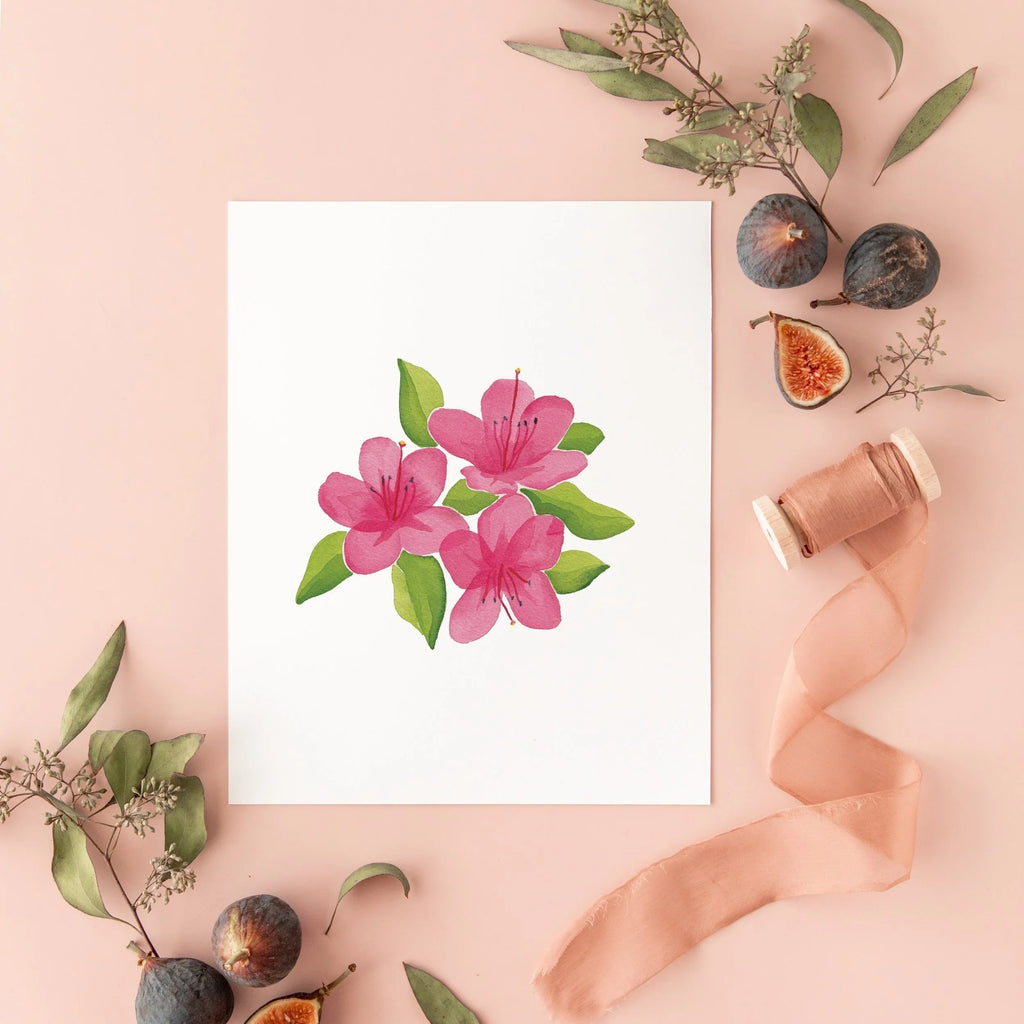 Botanical Art Prints 8x10 - Azalea