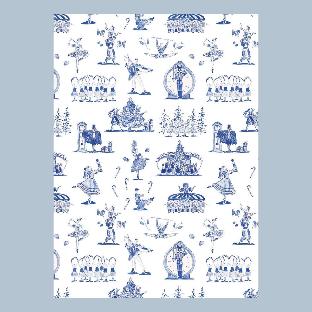 Nutcracker Toile Playing Cards with Acrylic Box