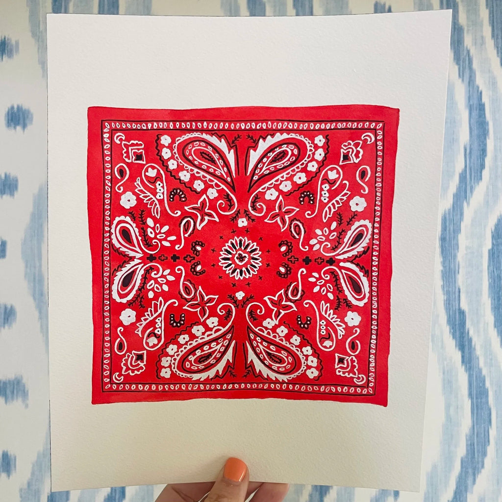 Red Bandana Acrylic Art Block
