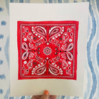 Red Bandana Acrylic Art Block