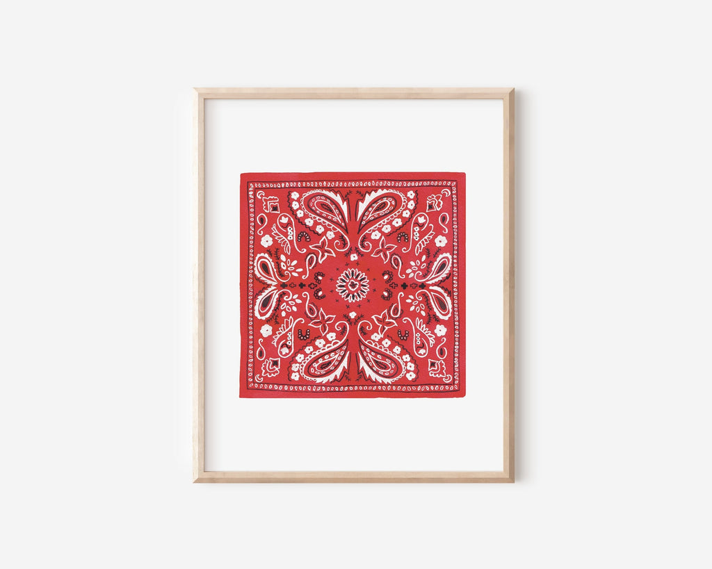 Paisley Bandana Art Print 8x10