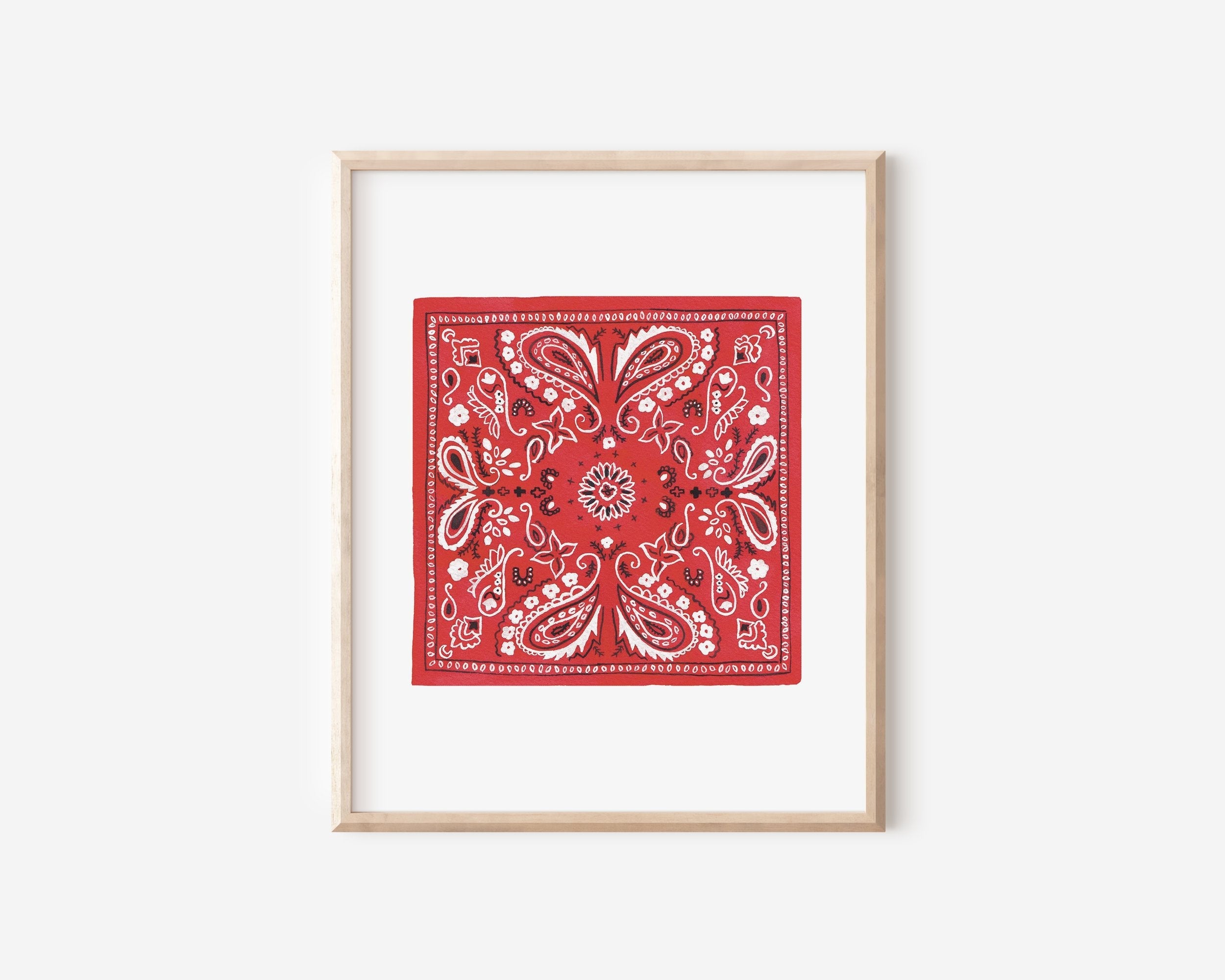 Paisley Bandana Art Print 8x10