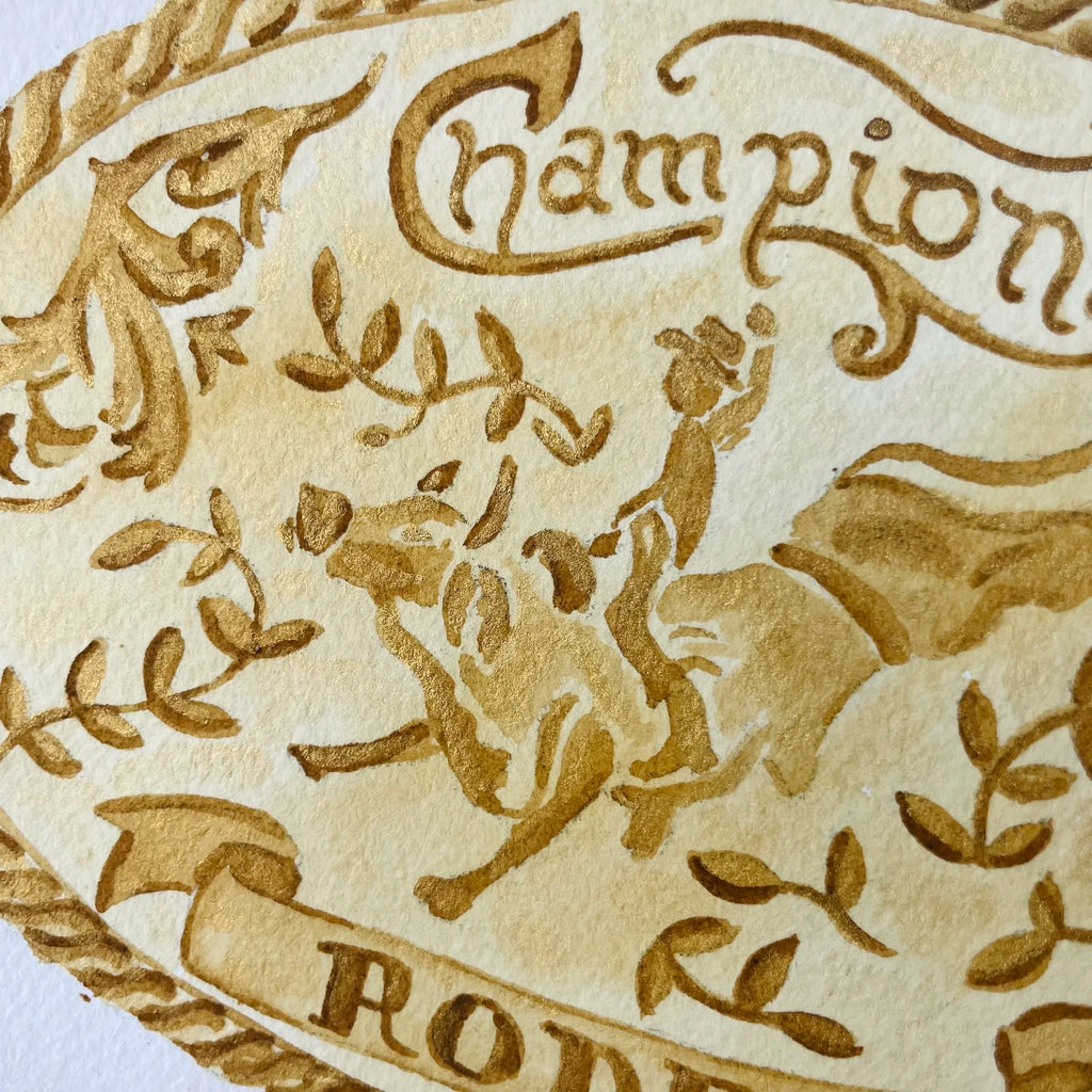 Trophy Belt Buckle Art Print 8x10