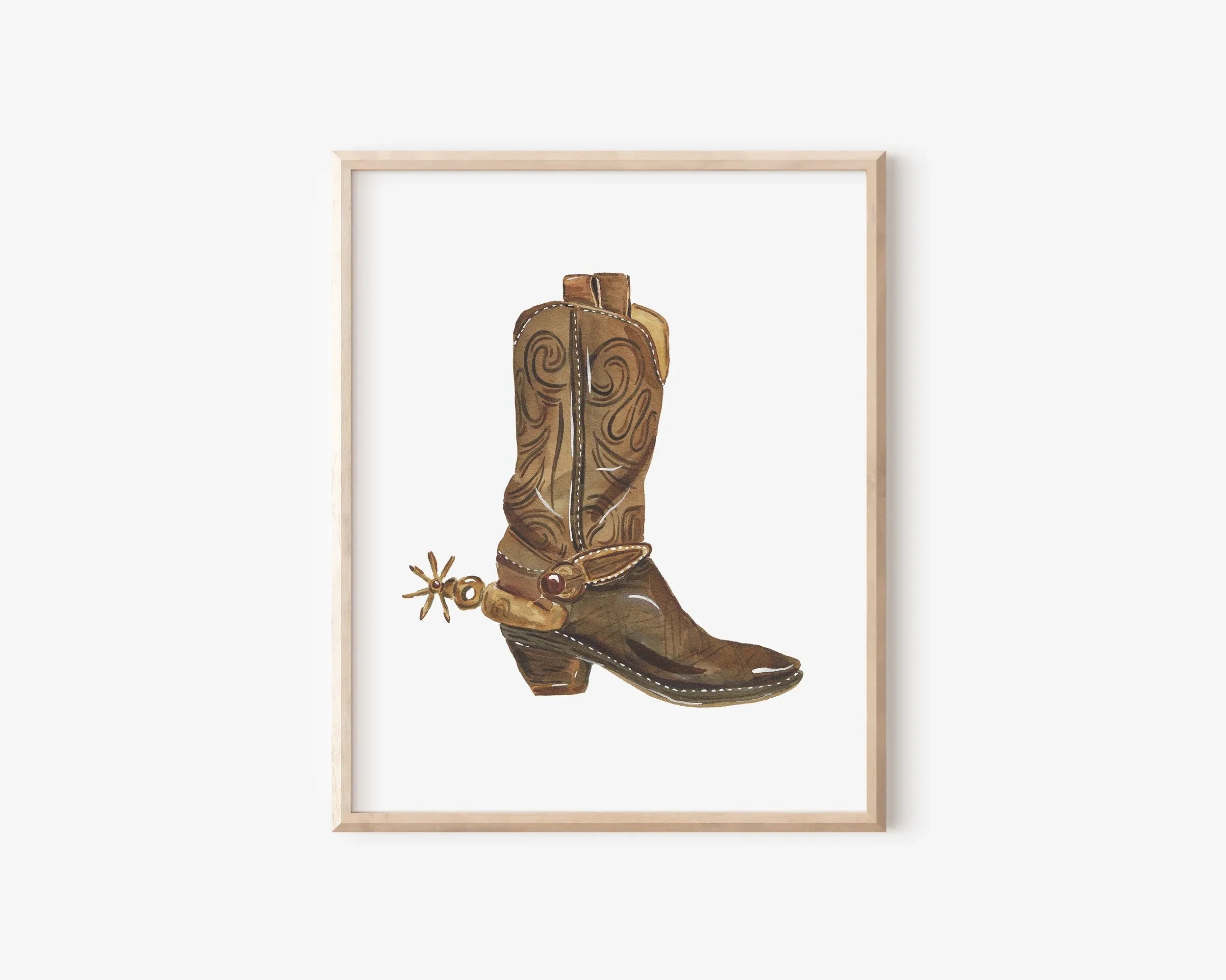 Boot with Spur Art Print 8x10