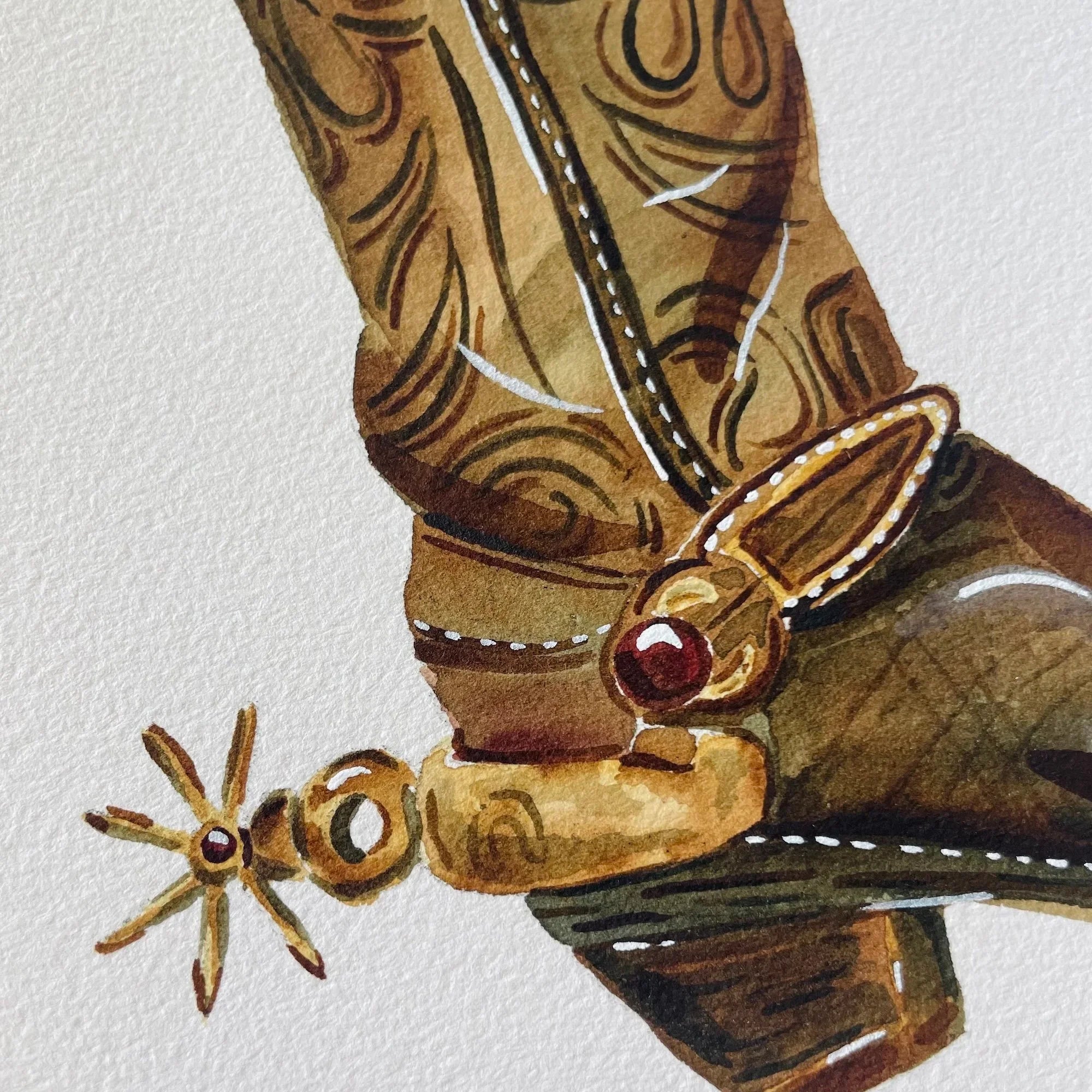Boot with Spur Art Print 8x10