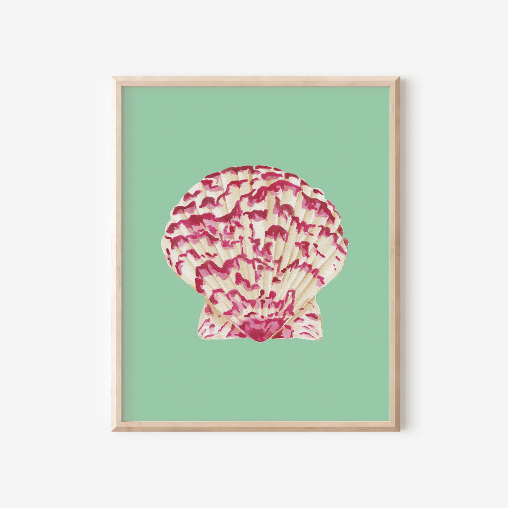 Calico Scallop Art Print Colorful 5x7