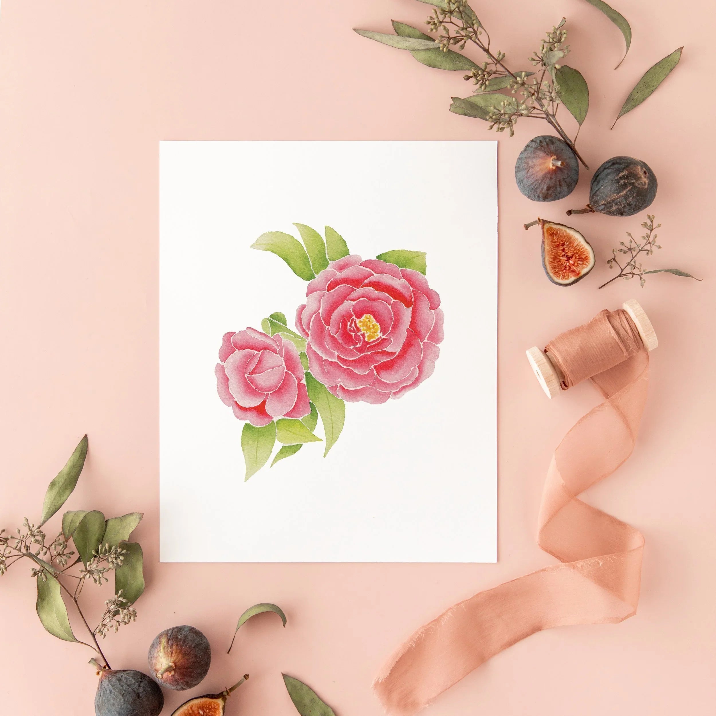 Botanical Art Prints 8x10 - Camellia