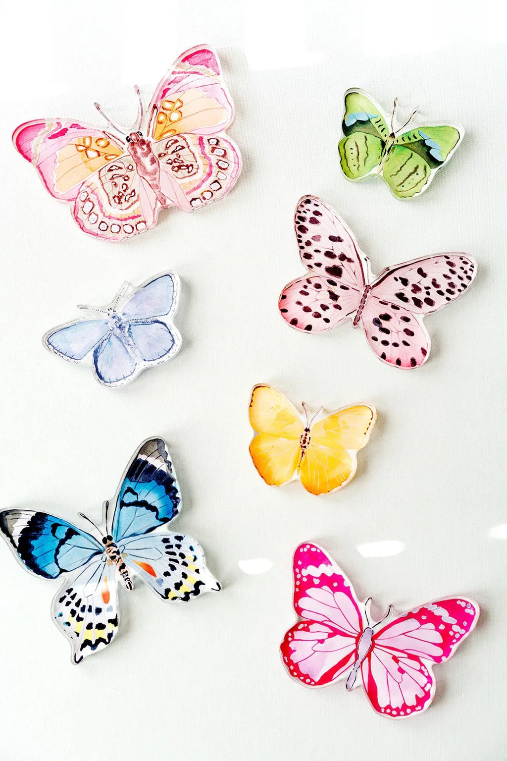 Neutral Spotted Butterfly Acrylic Art Block Small