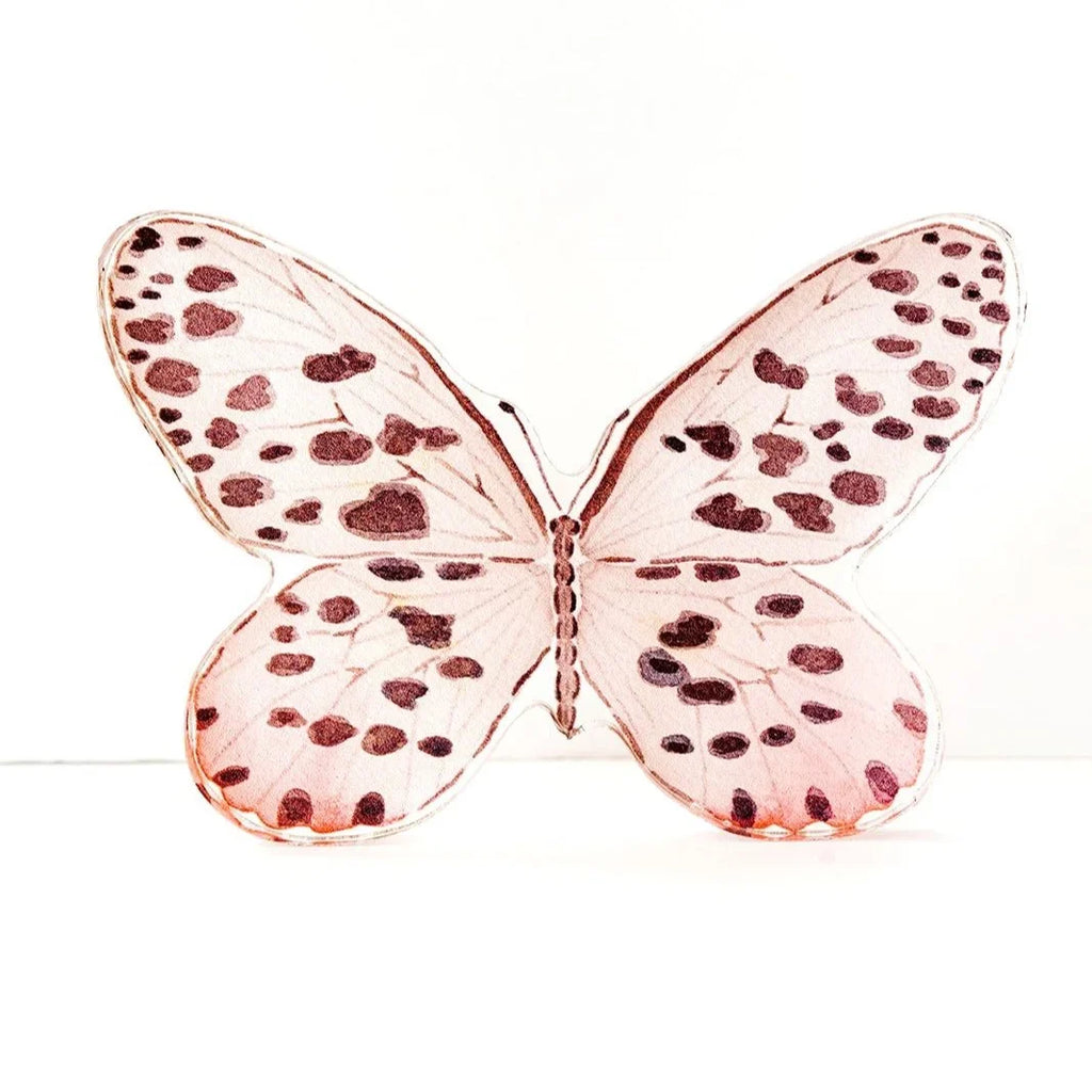 Neutral Spotted Butterfly Acrylic Art Block Small