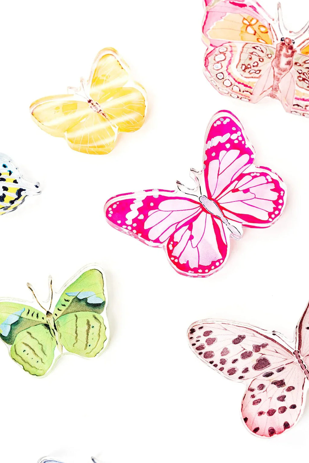 Pink Butterfly Acrylic Art Block Small