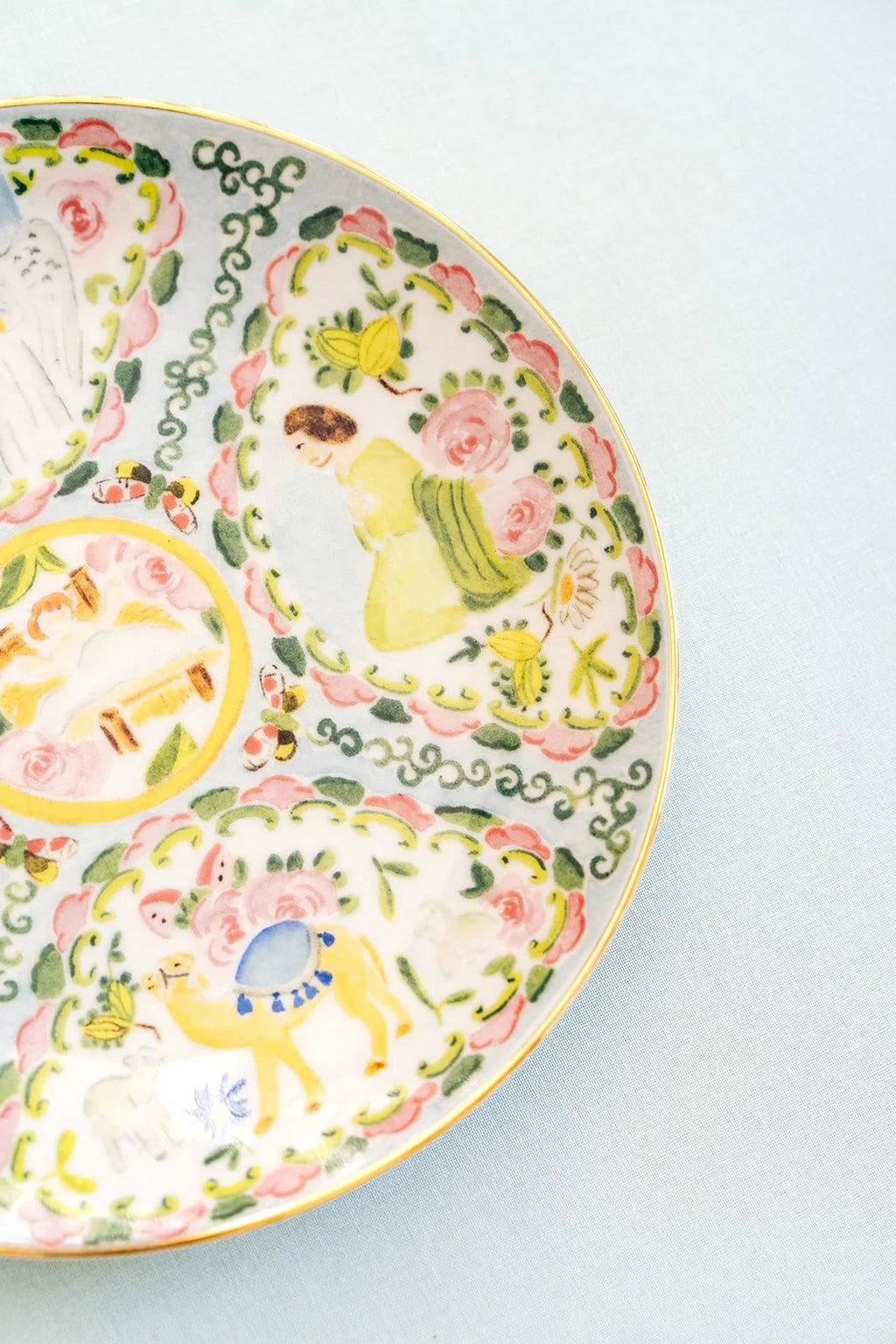 Rose Medallion Nativity Porcelain Plate