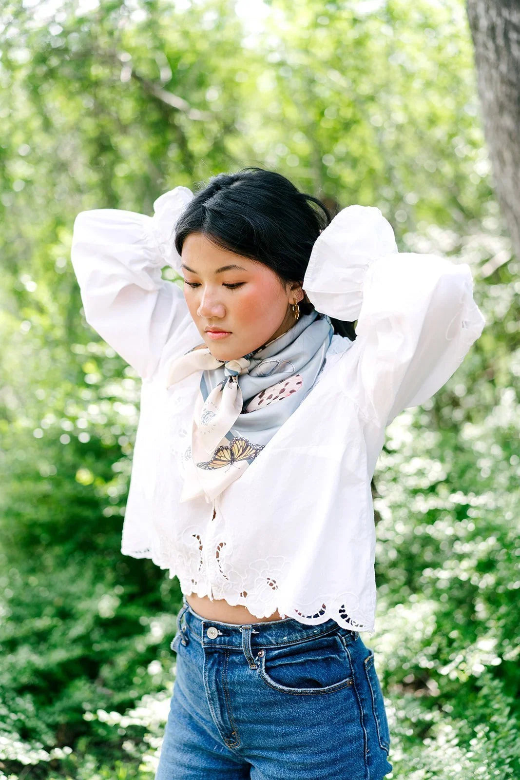 Neutral Butterfly Scarf