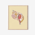 Channeled Whelk Art Print Colorful 5x7