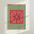Paisley Bandana Colorful Art Print 5x7