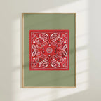 Paisley Bandana Colorful Art Print 5x7