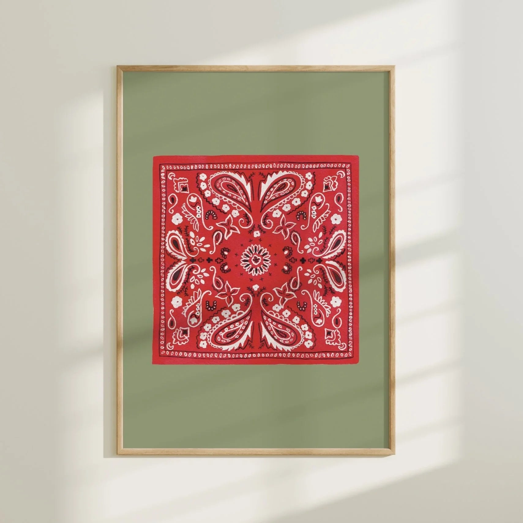 Paisley Bandana Colorful Art Print 5x7