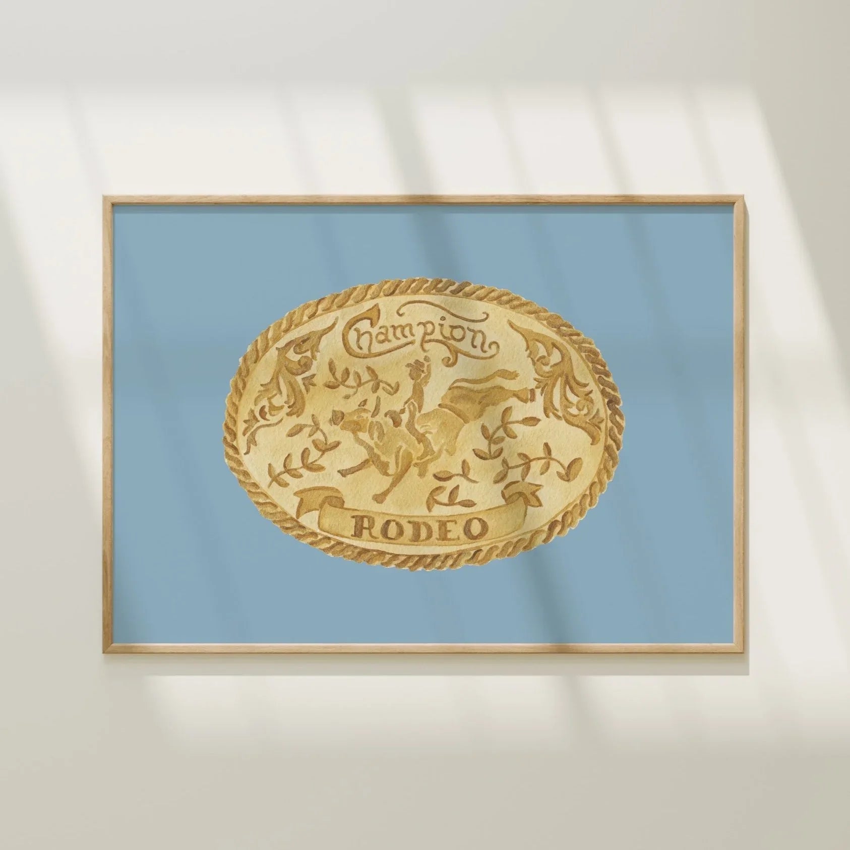 Trophy Belt Buckle Colorful Art Print 5x7