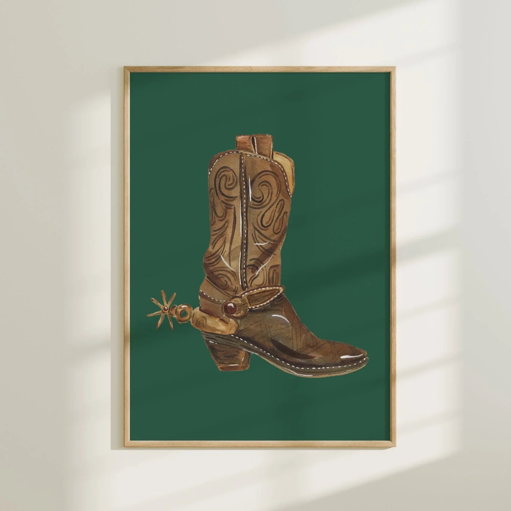 Boot with Spur Colorful Art Print 5x7