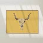Cow Skull Colorful Art Print 5x7
