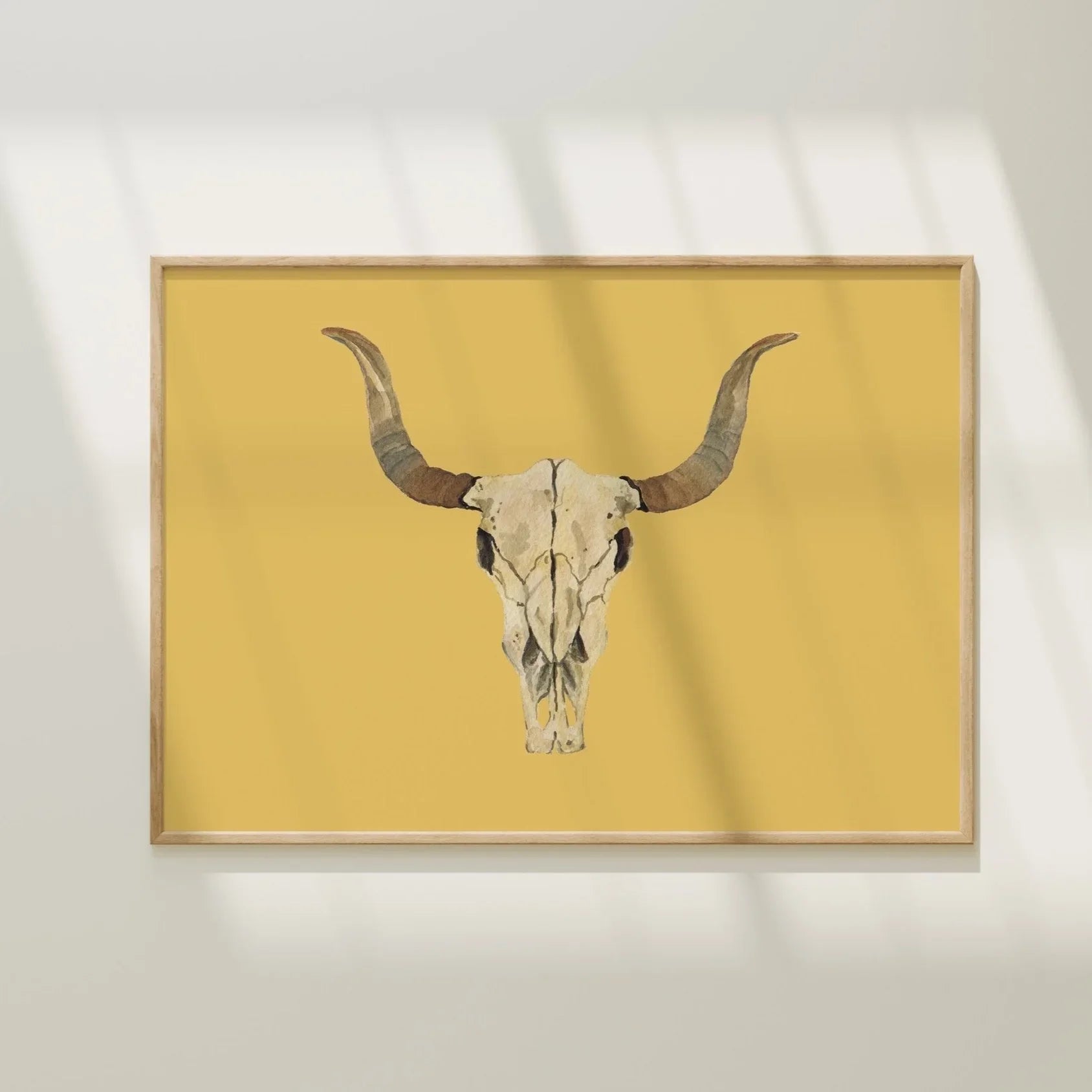 Cow Skull Colorful Art Print 5x7