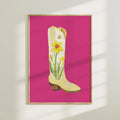 Daffodil Boot Colorful Art Print 5x7