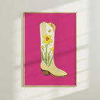 Daffodil Boot Colorful Art Print 5x7