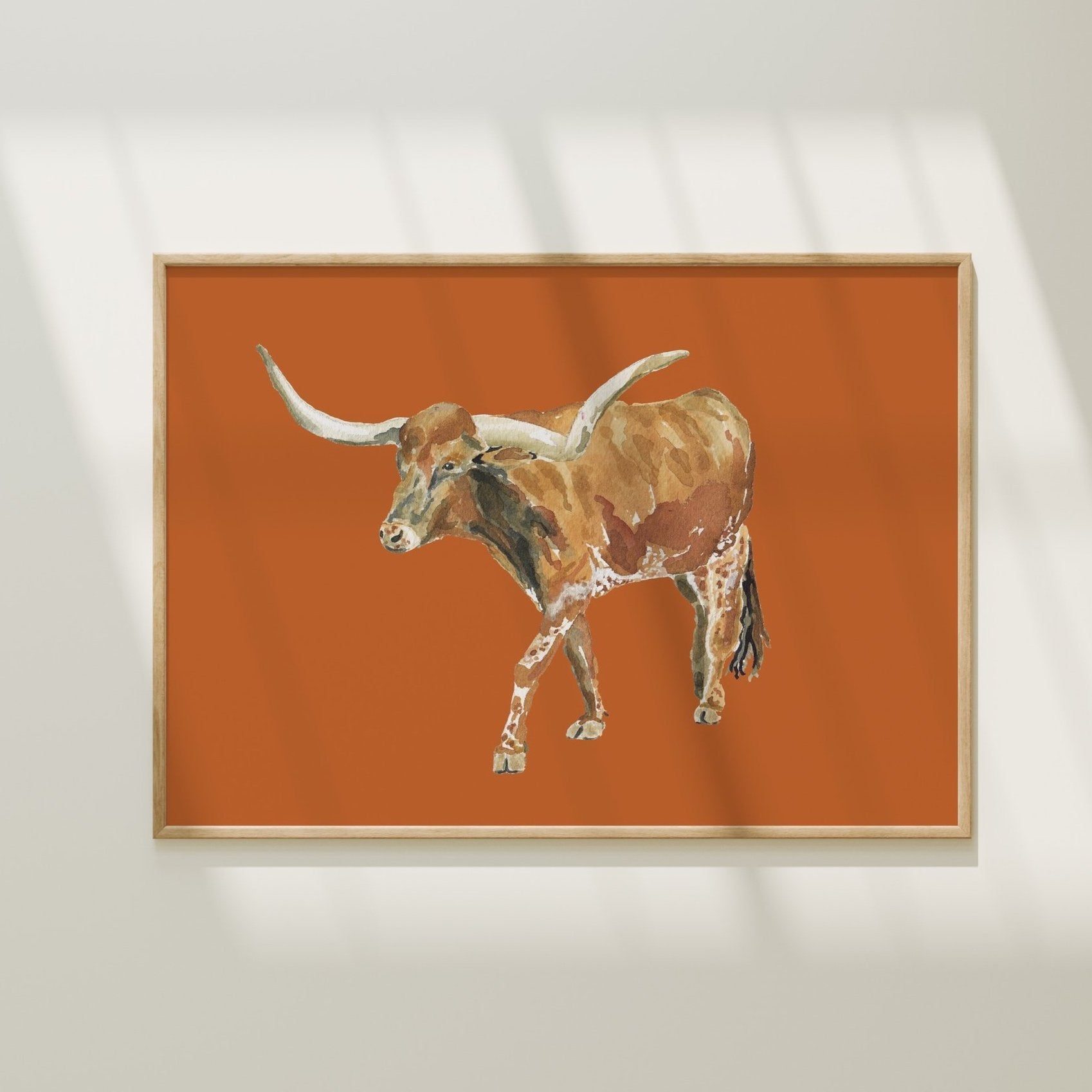 Longhorn Colorful Art Print 5x7