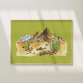 Western Mountain Landscape Colorful Art Print 5x7