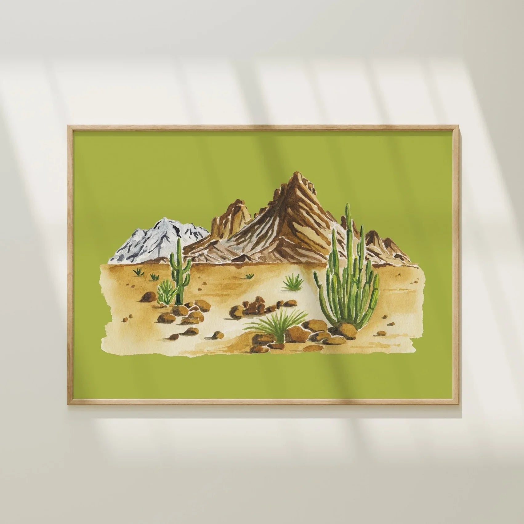 Western Mountain Landscape Colorful Art Print 5x7