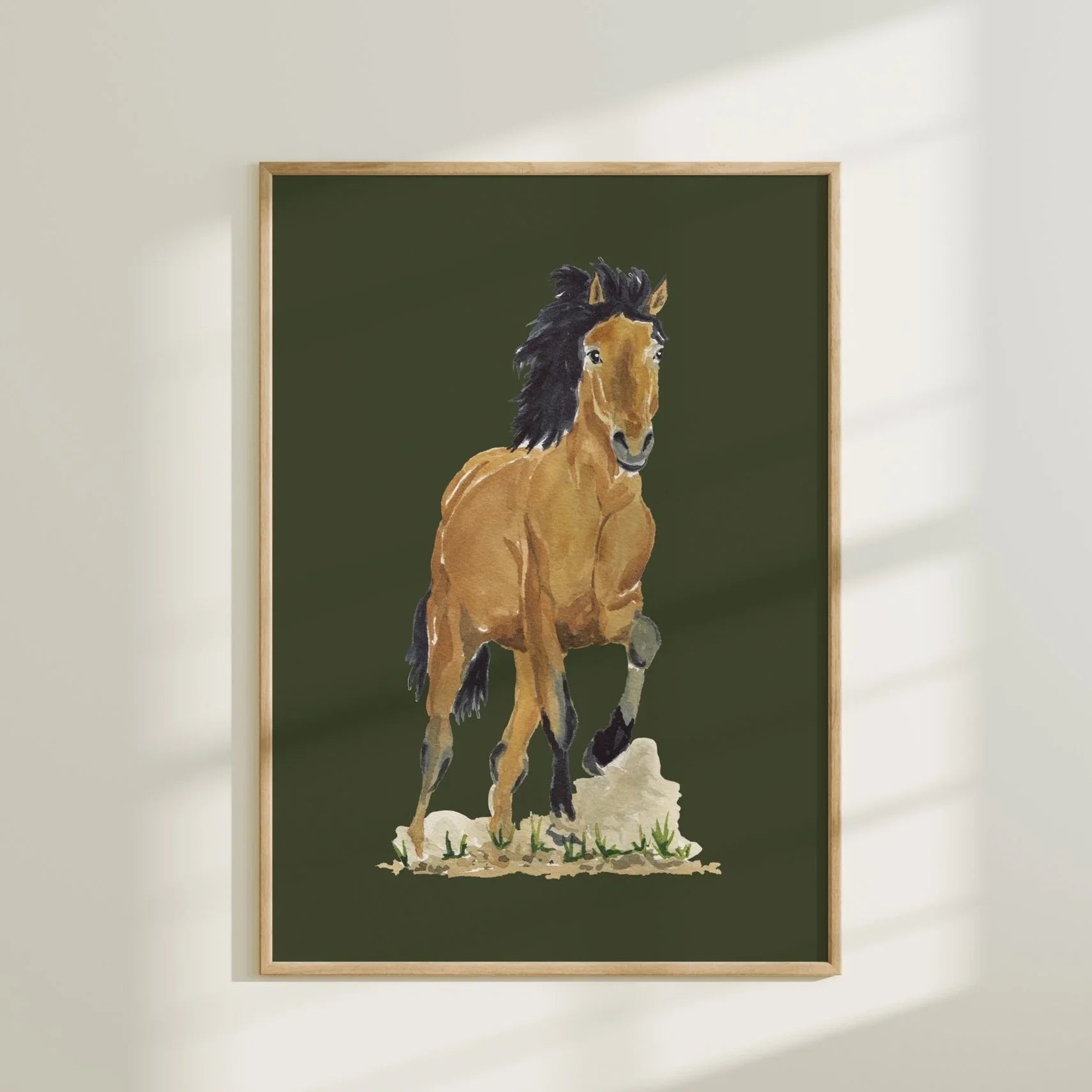 Wild Mustang Colorful Art Print 5x7