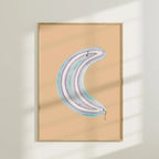 Neon Moon Colorful Art Print 5x7
