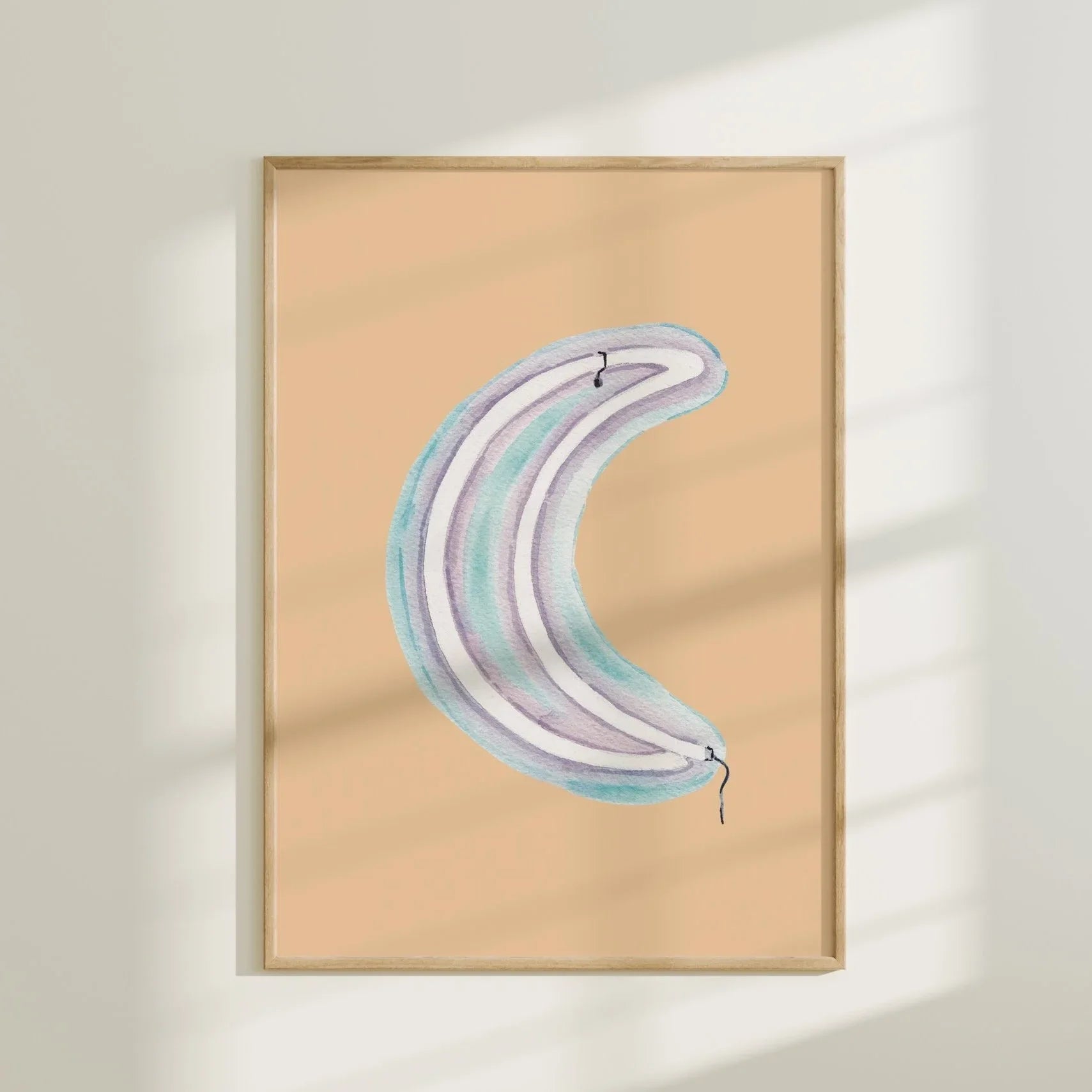 Neon Moon Colorful Art Print 5x7