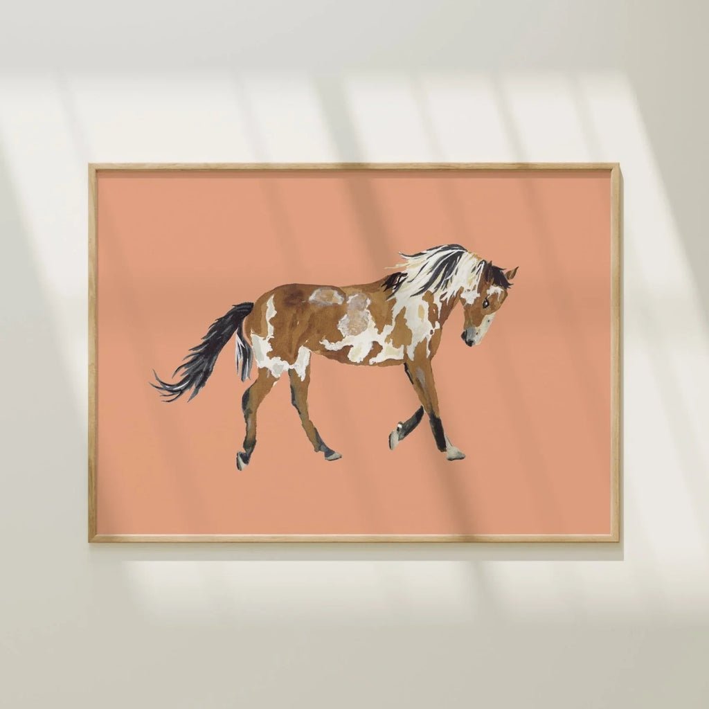 Picasso the Wild Mustang Colorful Art Print 5x7