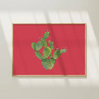 Prickly Pear Cactus Colorful Art Print 5x7