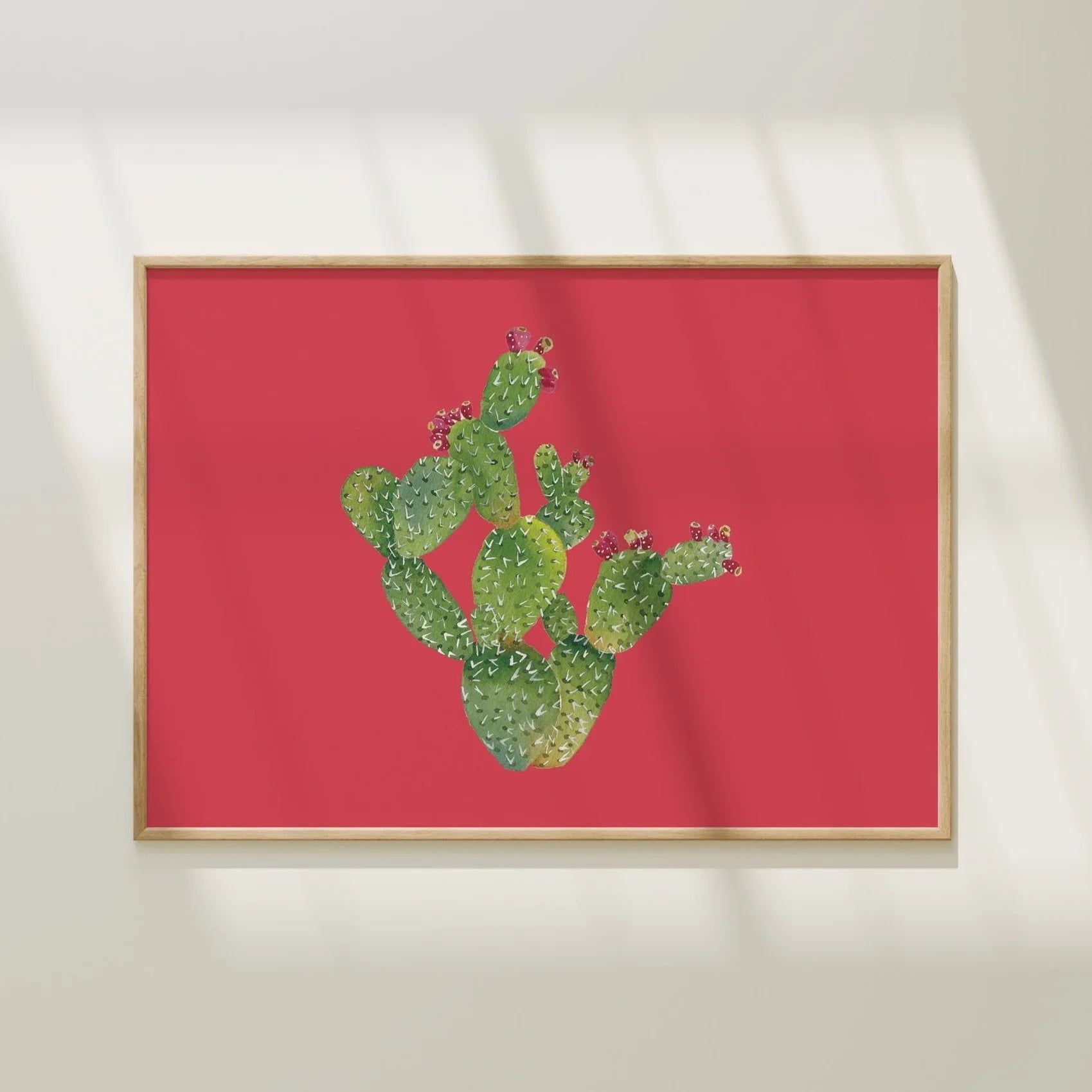 Prickly Pear Cactus Colorful Art Print 5x7