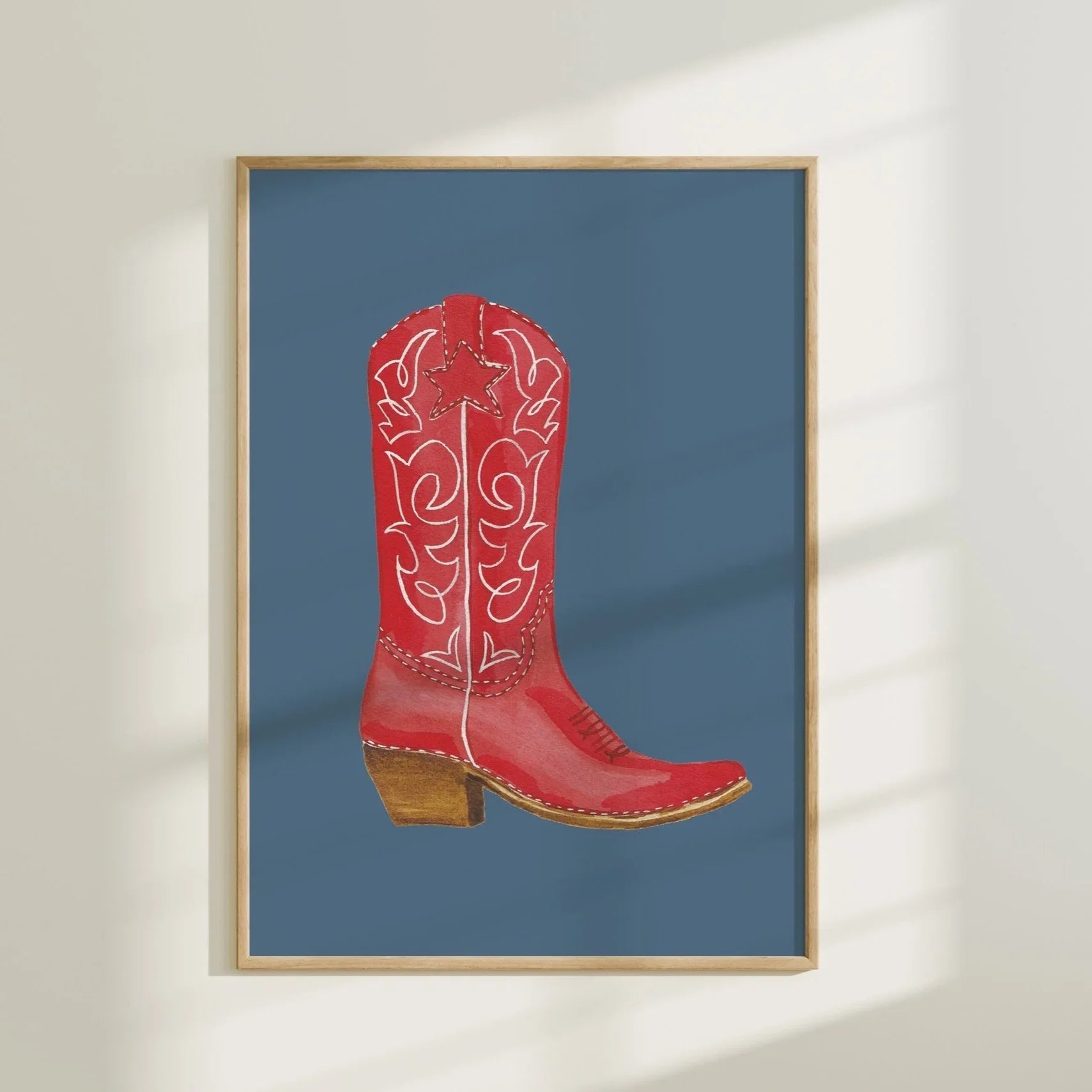 Red Boot Colorful Art Print 5x7