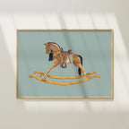 Rocking Horse Colorful Art Print 5x7