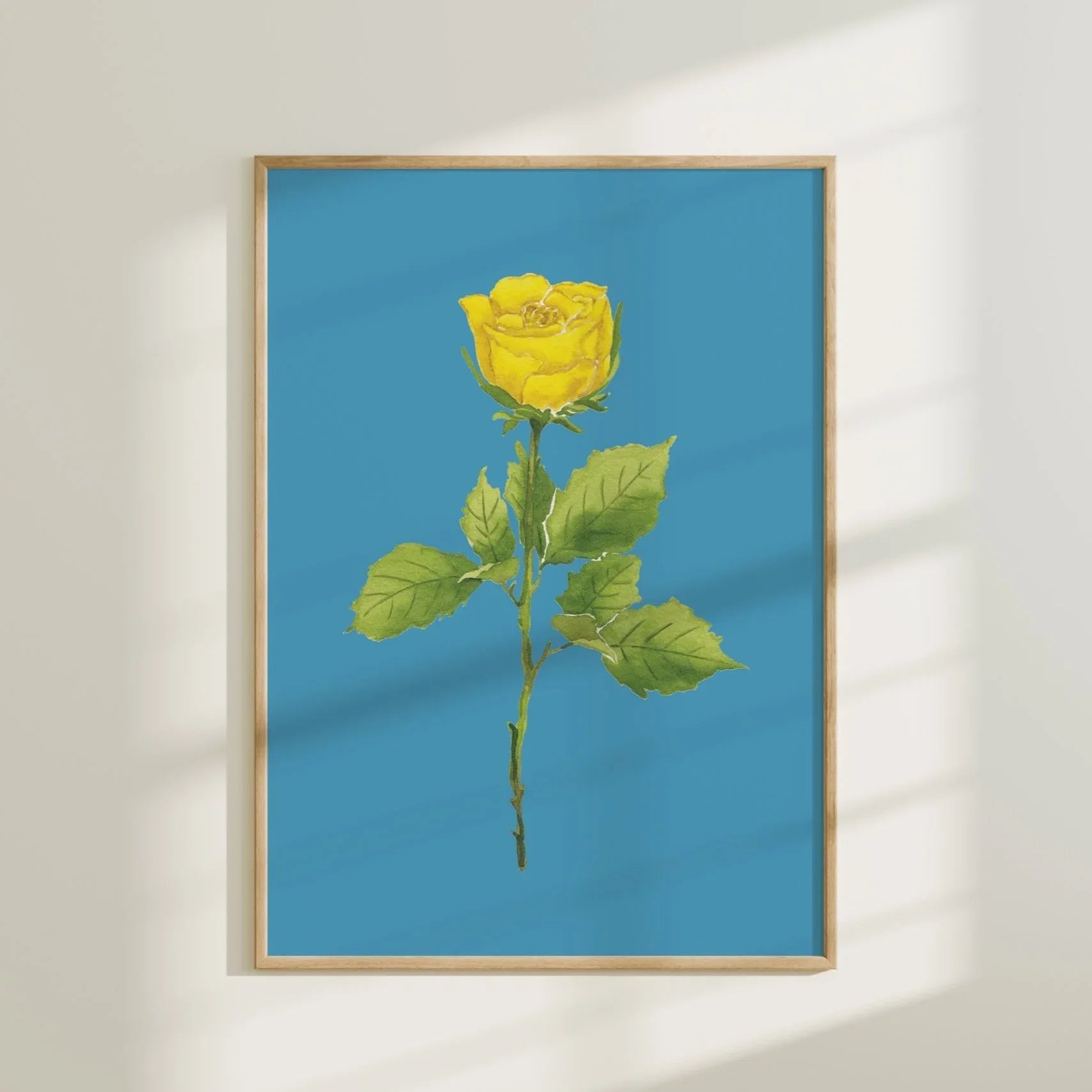 Yellow Rose Colorful Art Print 5x7