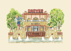 Hotel Drover Colorful Art Print 5x7