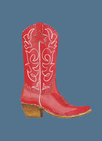 Red Boot Colorful Art Print 5x7