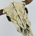 Cow Skull Art Print 8x10