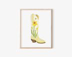 Daffodil Boot Art Print 8x10