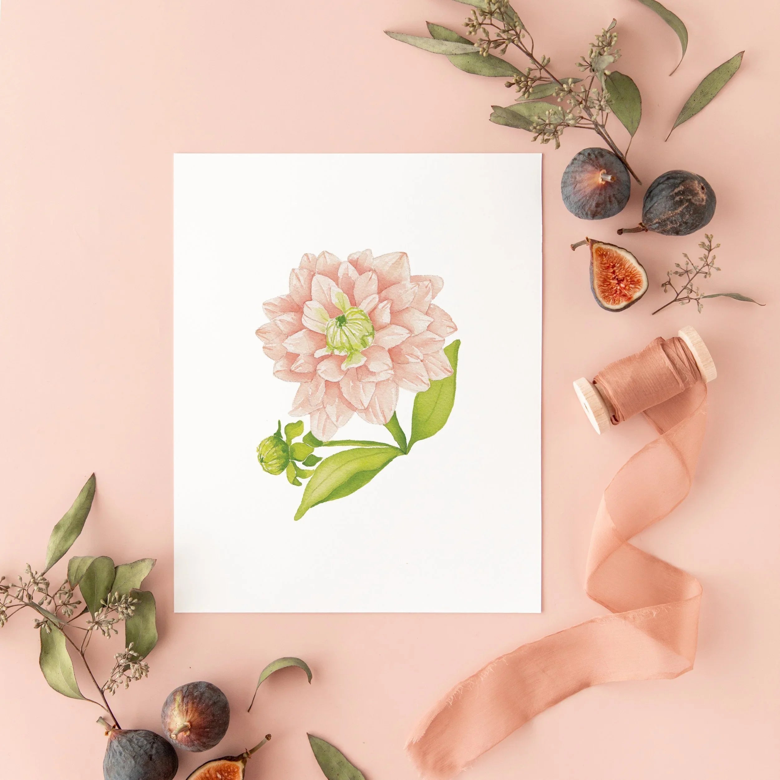 Botanical Art Prints 8x10 - Dahlia