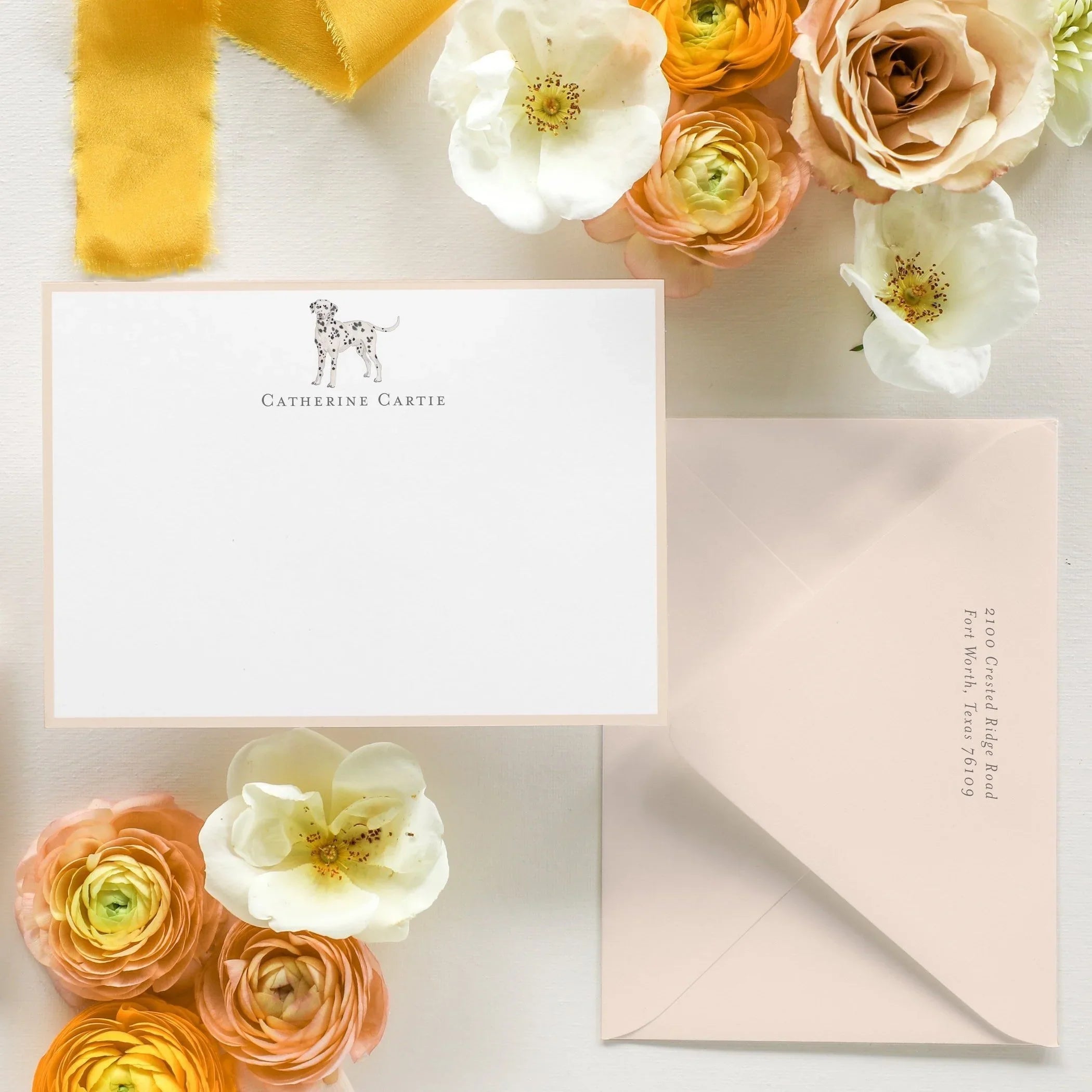 Personalized Dog Flat Notecards