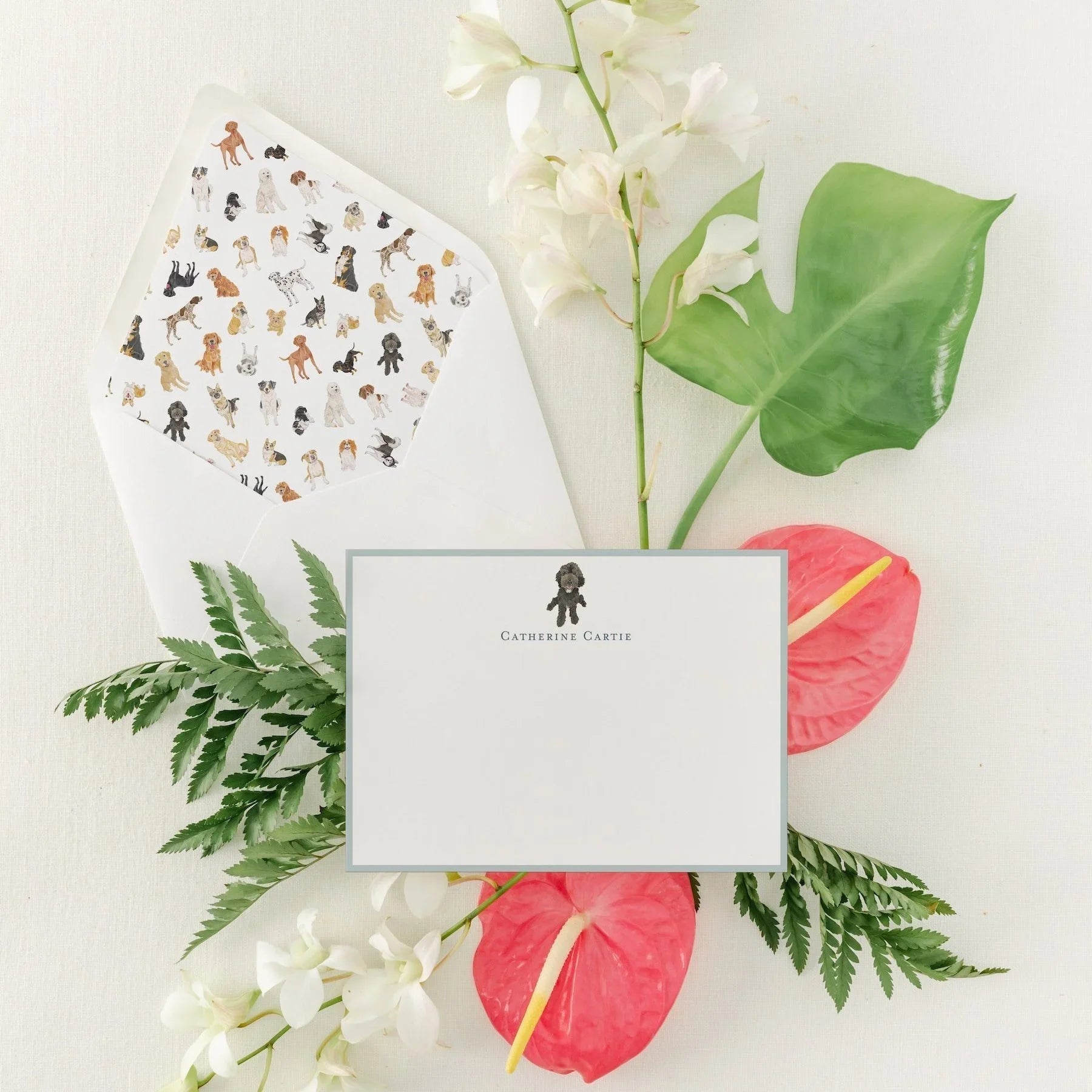 Personalized Dog Flat Notecards