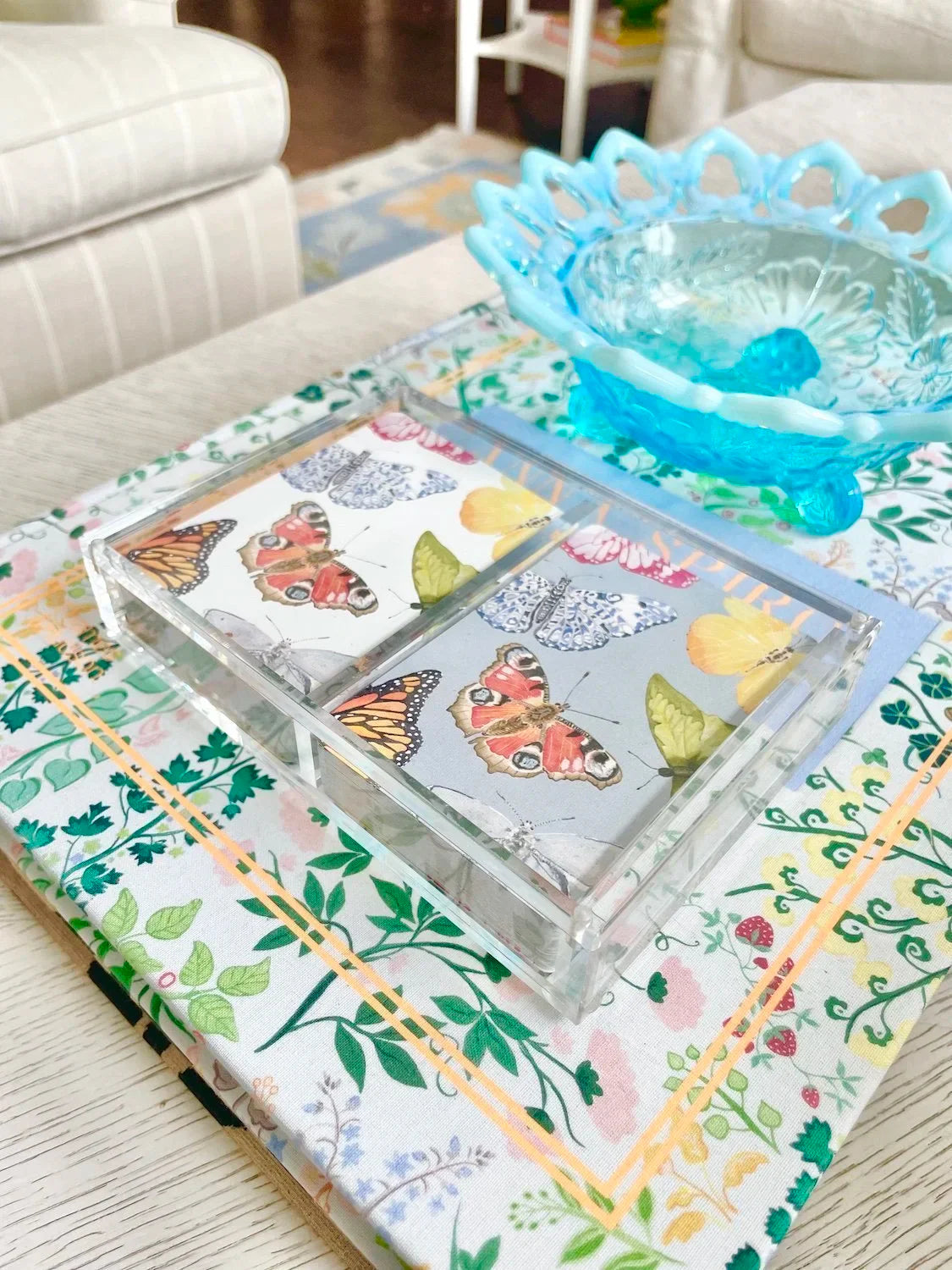 Double Deck of Butterfly Playing Cards with Acrylic Box
