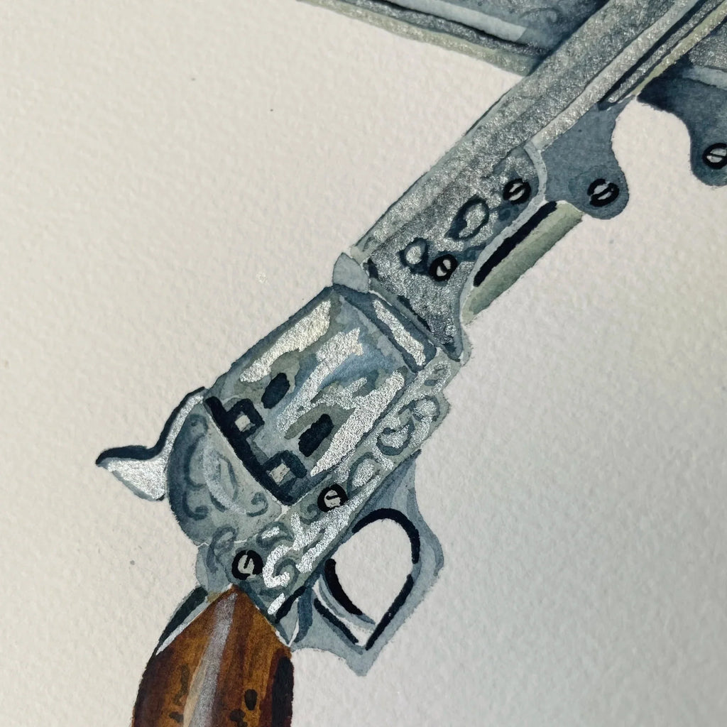 Gunslingers Colorful Art Print 5x7