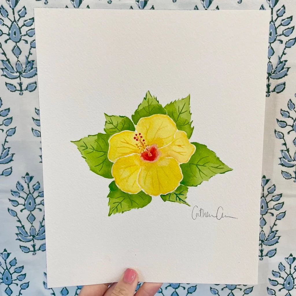Botanical Original Painting - Hibiscus